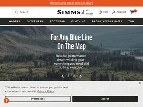 'simmsfishing.com' screenshot