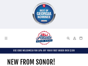 atlantadrumshop.com homepage screenshot