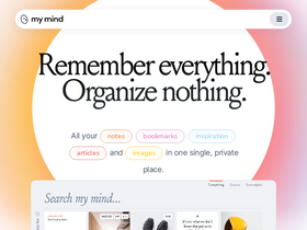'mymind.com' screenshot