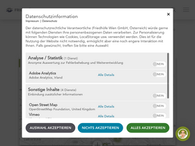 'friedhoefewien.at' screenshot