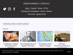 'paranormalcatalog.net' screenshot