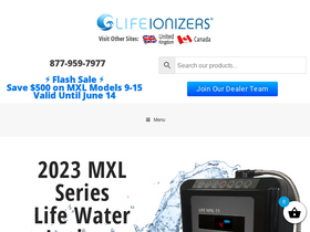 'lifeionizers.com' screenshot