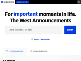 'westannouncements.com.au' screenshot