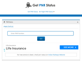 'getpnrstatus.co.in' screenshot