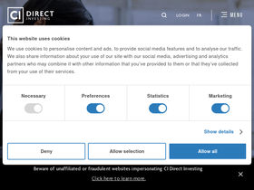 'cidirectinvesting.com' screenshot