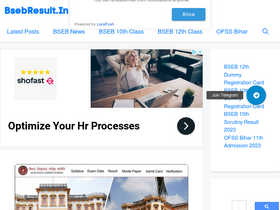 'bsebresult.in' screenshot