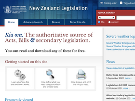 'legislation.govt.nz' screenshot