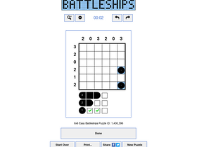 'puzzle-battleships.com' screenshot