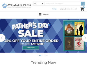 'avemariapress.com' screenshot