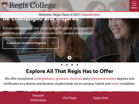 'regiscollege.edu' screenshot