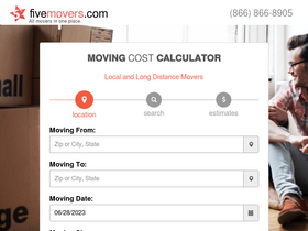 'fivemovers.com' screenshot