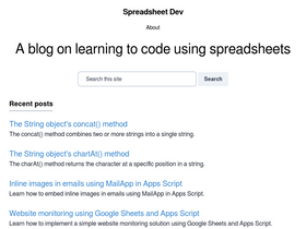 'spreadsheet.dev' screenshot