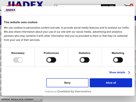 'hadex.cz' screenshot