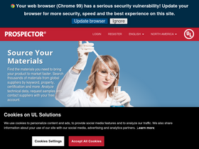 'materials.ulprospector.com' screenshot