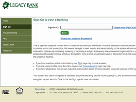 'secure-legacybank.com' screenshot