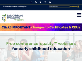 'earlychildhoodwebinars.com' screenshot