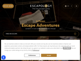 'escapology.com' screenshot