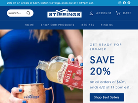 stirrings.com homepage screenshot