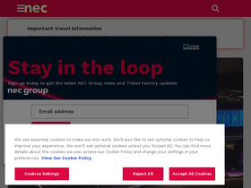 'thenec.co.uk' screenshot