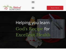 'thebiblicalnutritionist.com' screenshot