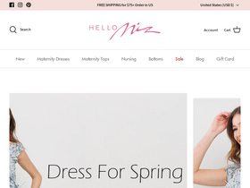 hellomiz.com homepage screenshot