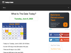 'whatisthedatetoday.com' screenshot