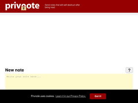 'privnote.com' screenshot