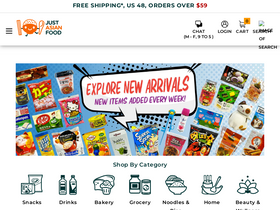 'justasianfood.com' screenshot