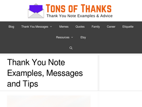 'tonsofthanks.com' screenshot