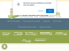 'freehomeschooldeals.com' screenshot