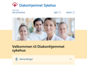 'diakonhjemmetsykehus.no' screenshot