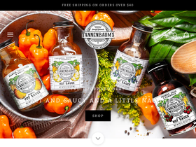 tannenbaumfoods.com homepage screenshot
