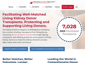 'kidneyregistry.org' screenshot