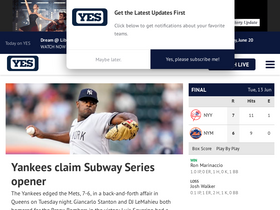 'yesnetwork.com' screenshot