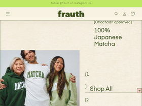 frauthmatcha.com homepage screenshot