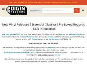 Diginrecords homepage screenshot
