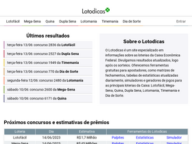 'lotodicas.com.br' screenshot