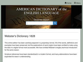 'webstersdictionary1828.com' screenshot