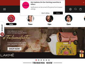 'lakmeindia.com' screenshot