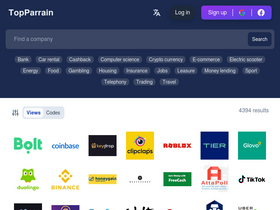 'topparrain.com' screenshot
