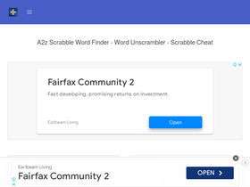 'a2zwordfinder.com' screenshot