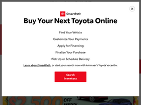 'toyotavacaville.com' screenshot