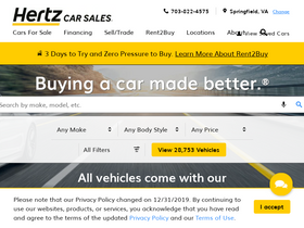 'hertzcarsales.com' screenshot