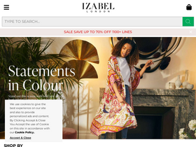 Izabel London homepage screenshot