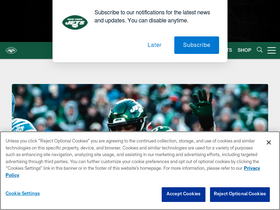 'newyorkjets.com' screenshot