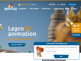 'animschool.edu' screenshot