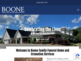 'boonefuneralhome.com' screenshot