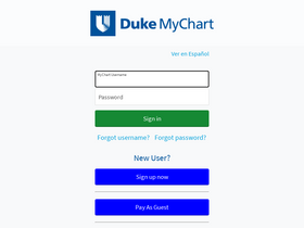 'dukemychart.org' screenshot