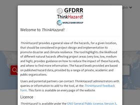 'thinkhazard.org' screenshot