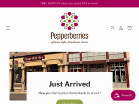 pepperberriesva.com homepage screenshot